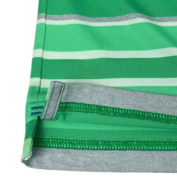 Under Armour Loose Heatgear Polo Golf Shirt Green Stripe Stretch Large - Picture 7 of 9